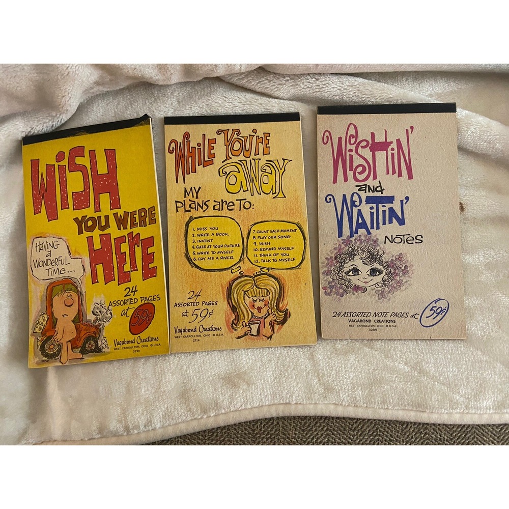 Vintage Notepads Set Of 3
